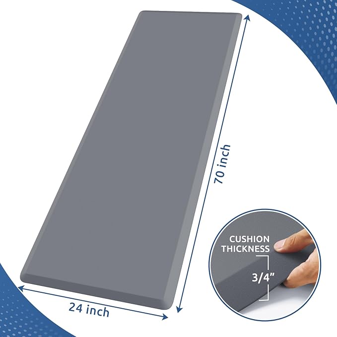 KitchenClouds Kitchen Mat Cushioned Anti Fatigue Rug 24"x70" Waterp...