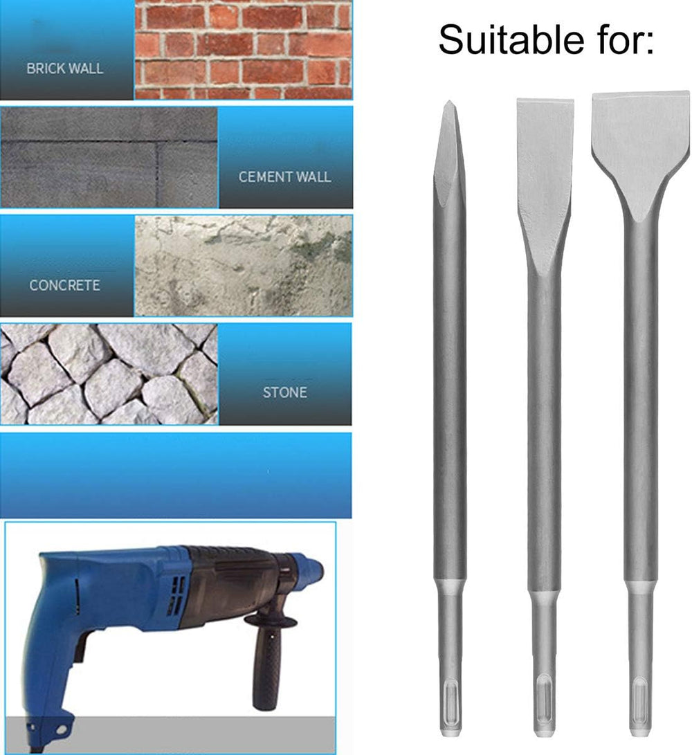 CertBuy 6PCS SDS Plus Chisel Set Tile Removal Chisel Bits for Hammer Drill
