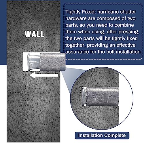 Hicarer 100 Pcs Lead Anchors for Concrete 1/4-20 Thread Hurricane Shutter