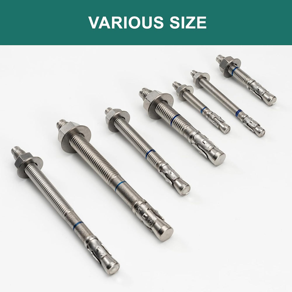 1/2" x 4-1/4" Concrete Anchors (12 Pack) 1/2 inch Wedge Anchors Bol...