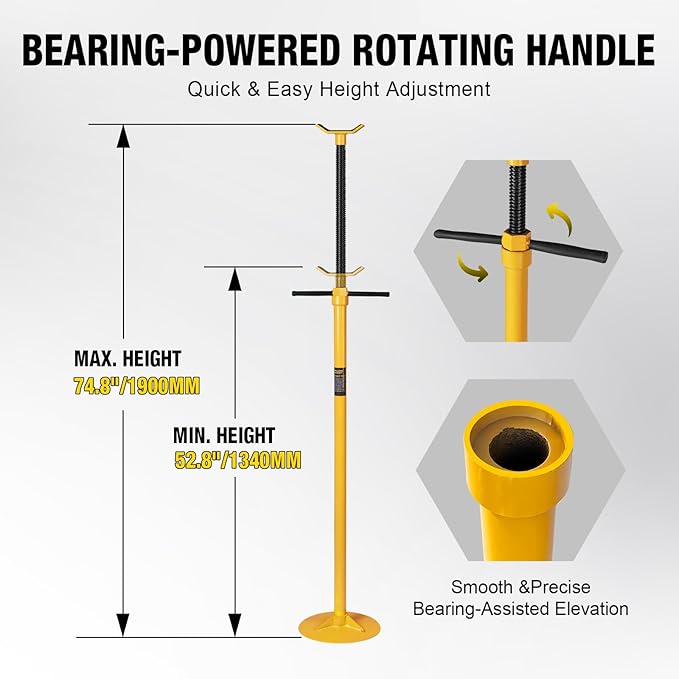 YELLOW JACKET Underhoist Support Stand 3/4 Ton Capacity Lifting from 52.8&quo...