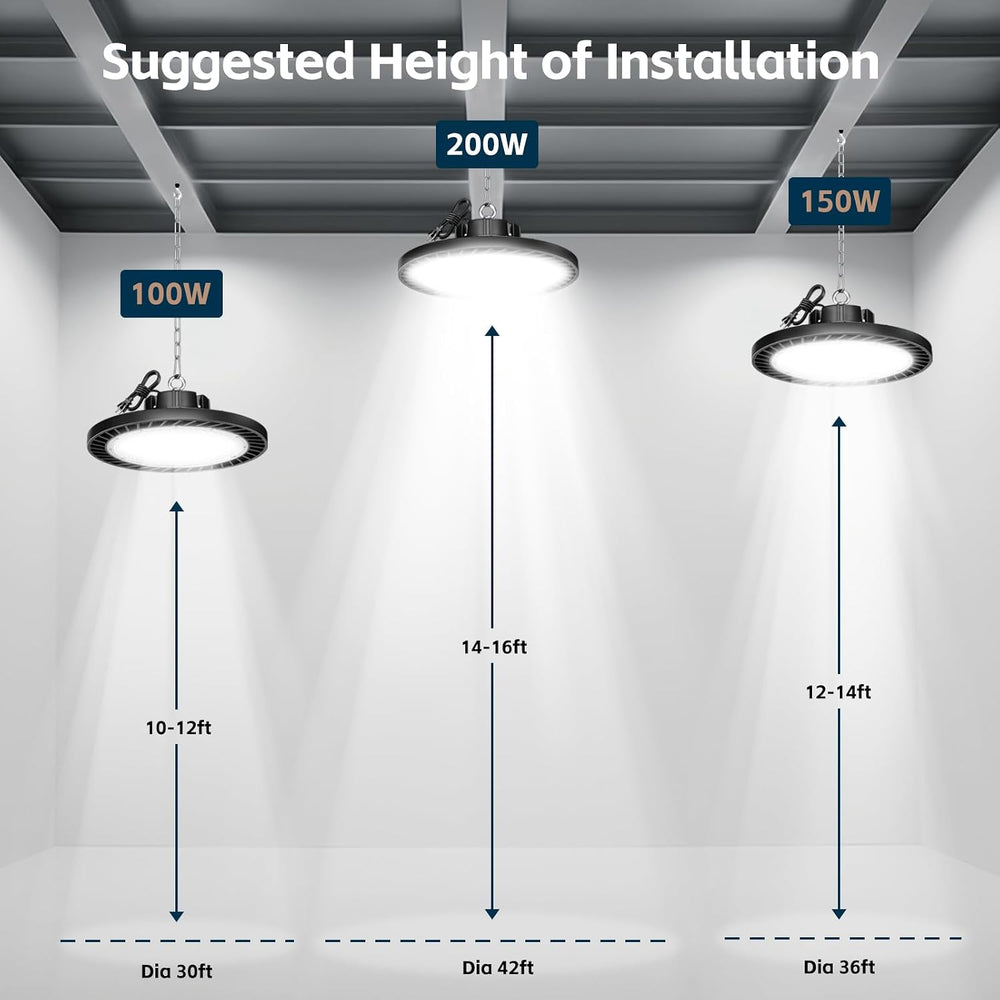 lvsdak UFO LED High Bay Lights 200W 30000LM 5000K 6 Pack