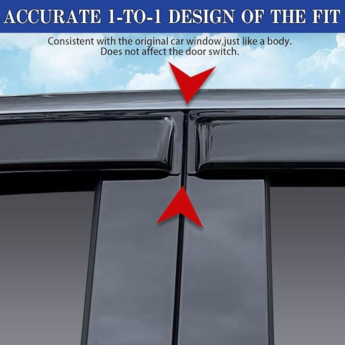 Rain Guards for Camry 2018-2023, Tape-on Side Window Deflectors for Camry (4 ...