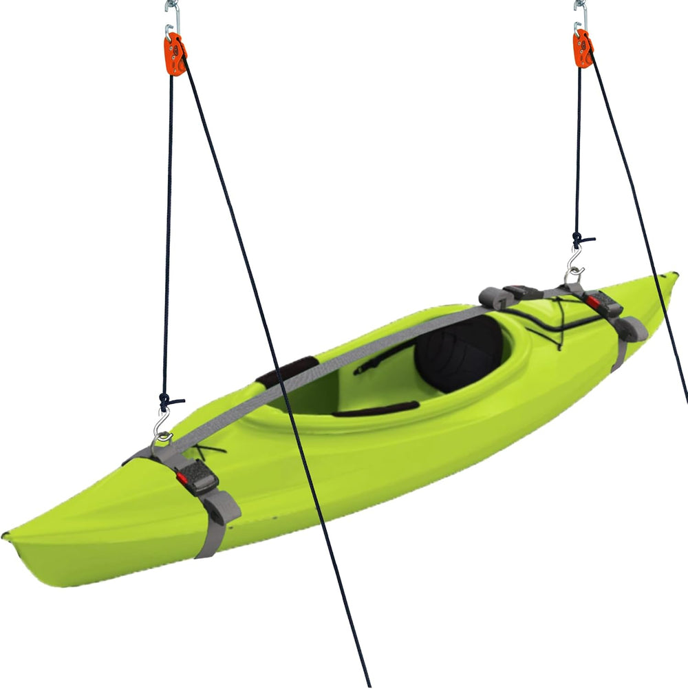 Tie Boss Kayak Hanger, Kayak Hoist & Overhead Garage Ceiling Storage System
