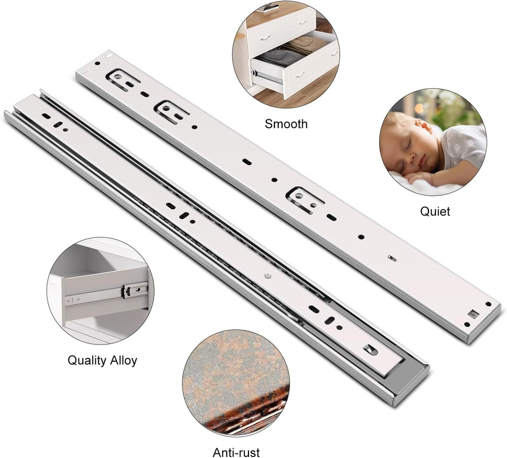 22 Inch Soft Close Drawer Slides, 5 Pairs