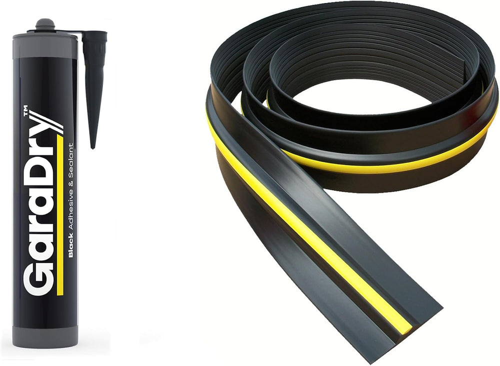 ½” High Garage Door Threshold Seal Kit 12’3” Length | Flexible PVC | Complete...