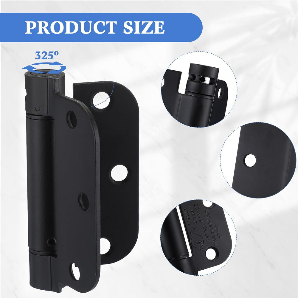 Yaocom 10 Pcs Self Closing Door Hinge 3.5'' Spring Loaded Hinges