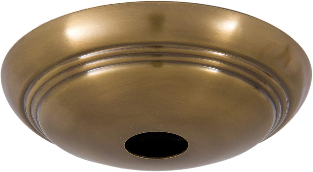 B&P Lamp® Antique Brass Solid Spun Brass Ribbed Ceiling Light Canopy Plat...