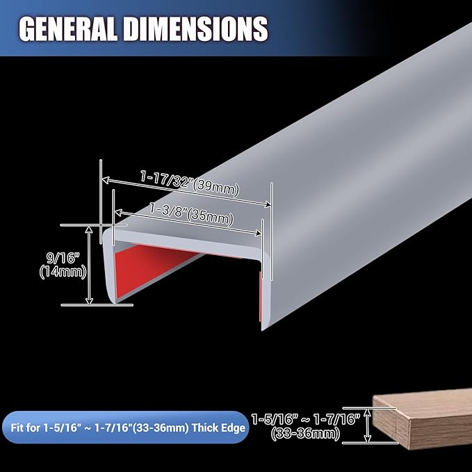 Rubber Edge Trim, Flexible Self Adhesive U Shaped Peel and Stick Edge Banding