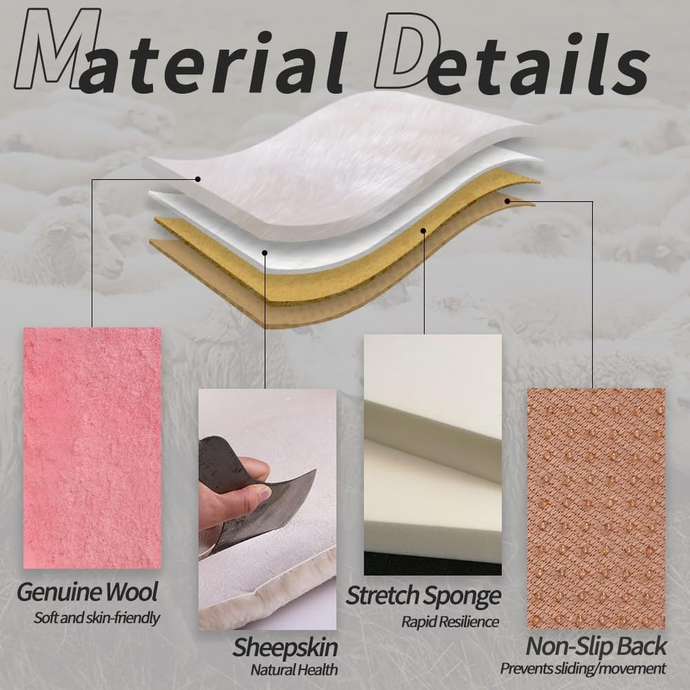 LLB Genuine Sheepskin Car Seat Cushion Seat Covers for Cars Trucks SUV Comfor...
