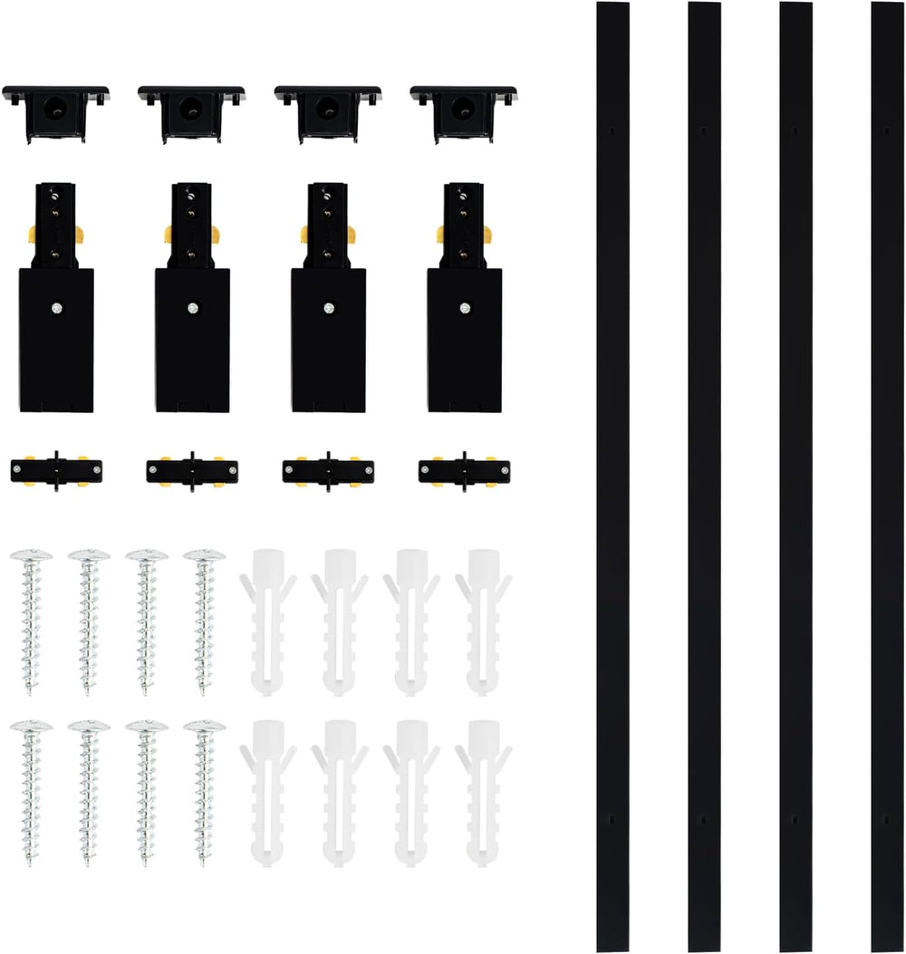13FT H Track Lighting Rails Kit, Black