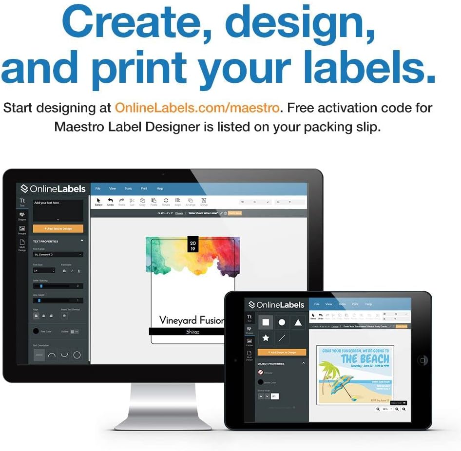OnlineLabels 2.5" Circle Labels - White Gloss - Inkjet - 100 Sheets
