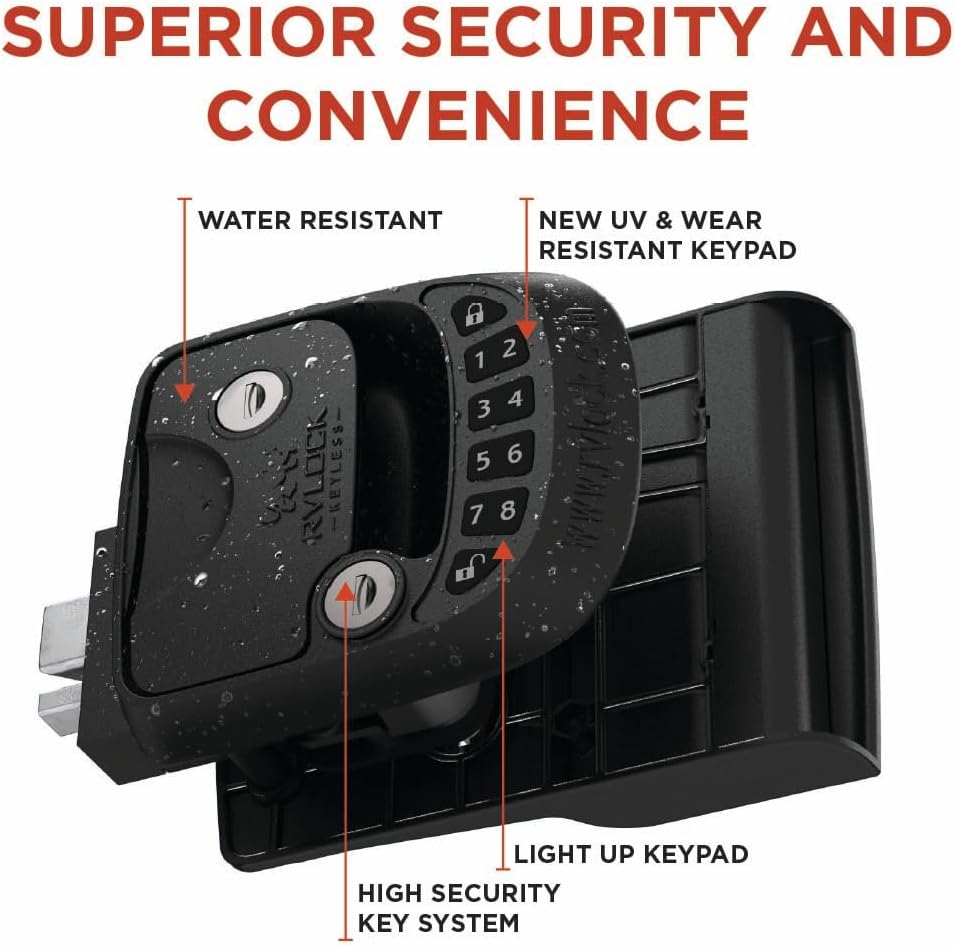 RVLock Compact Keyless RV Door Lock for Campers/Trailers / 5th Wheels