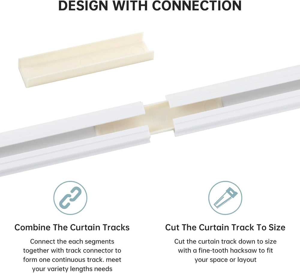 TYRON Adhesive Curtain Track Ceiling or Wall Mount(128"/ 10.7 FT)