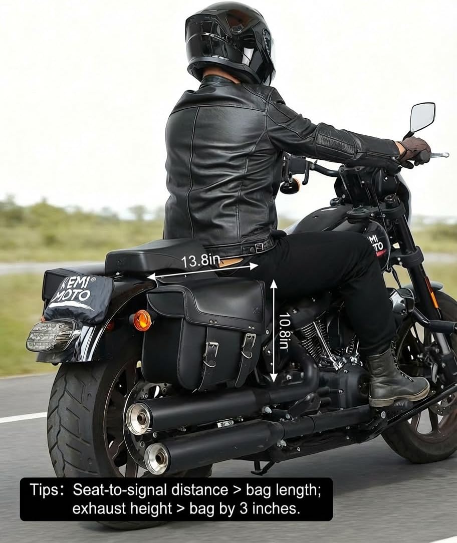 KEMIMOTO Motorcycle Saddlebags 30L Large Capacity Universal Saddle Bags