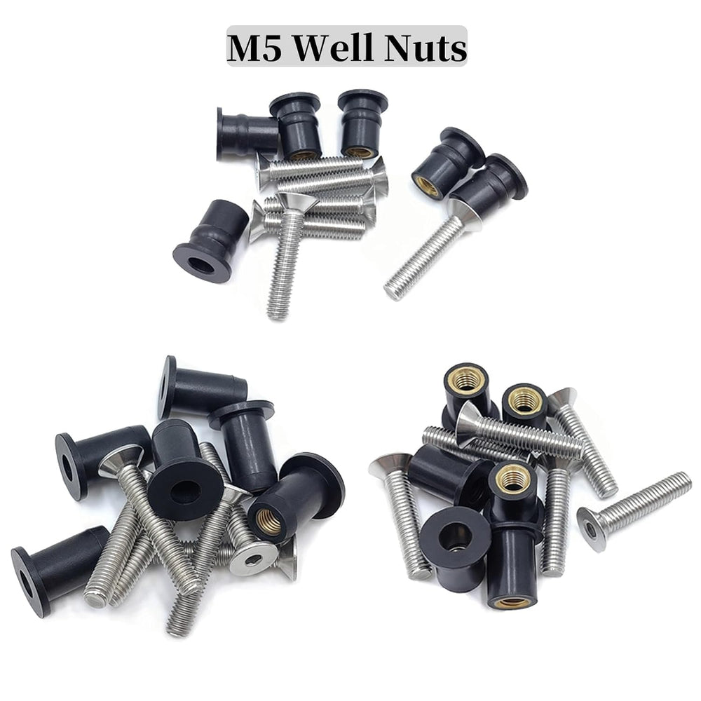 103Pcs M4 M5 M6 Rubber Well Nuts Kit for Kayak with Brass Inserts