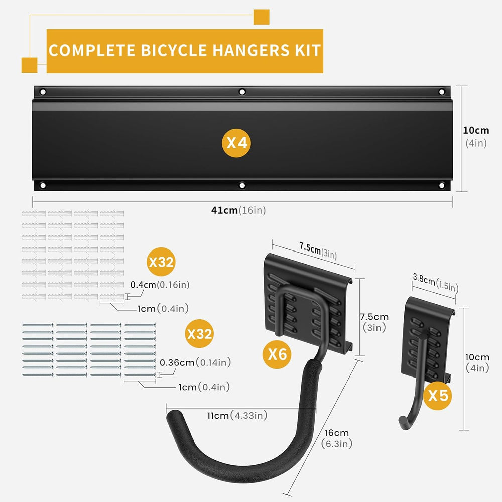 Housolution Bike Storage Rack 64Inch for 6 Bikes + 5 Helmets, Up to 500lbs