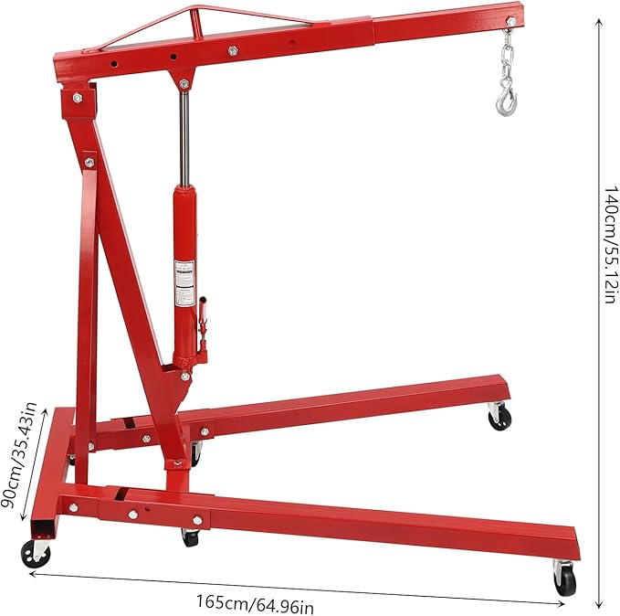 Engine Lift Crane 2 Ton Engine Hoist Heavy Duty Garage Hydraulic Lift Foldable