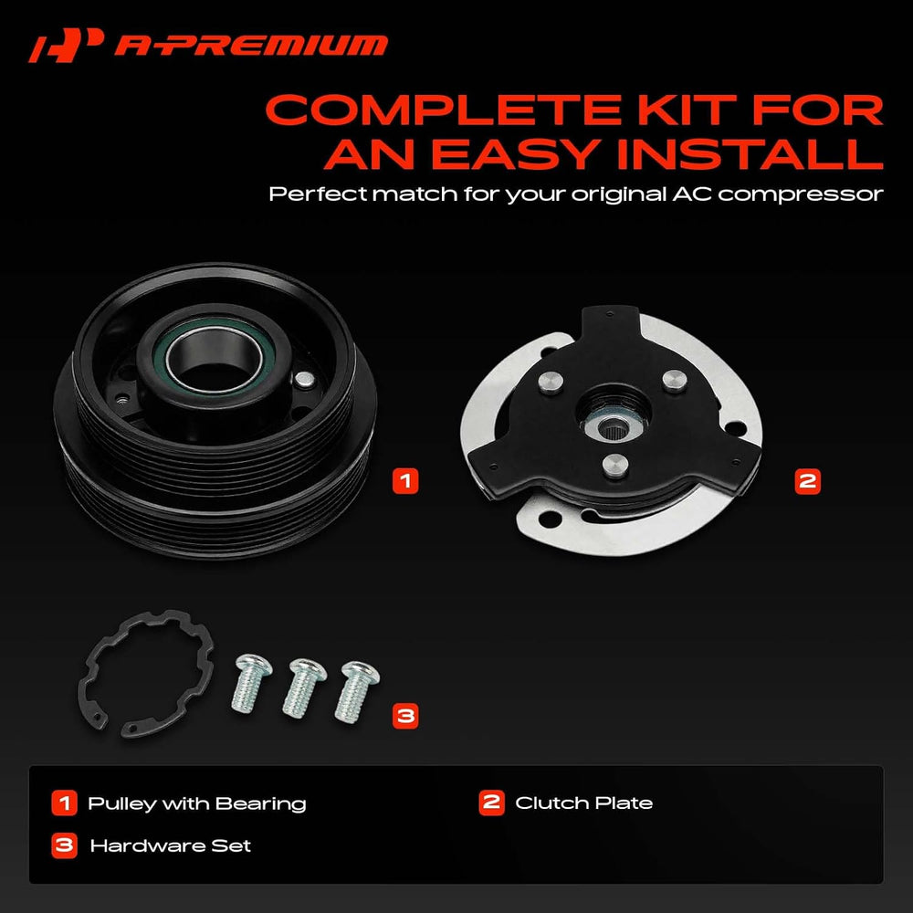 A-Premium Air Conditioner AC Compressor Clutch Pulley and Front Plate