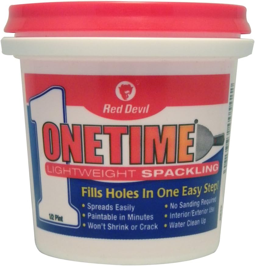 Red Devil 0542 ONETIME Lightweight Spackle Wall Repair, Spackling for Holes D...