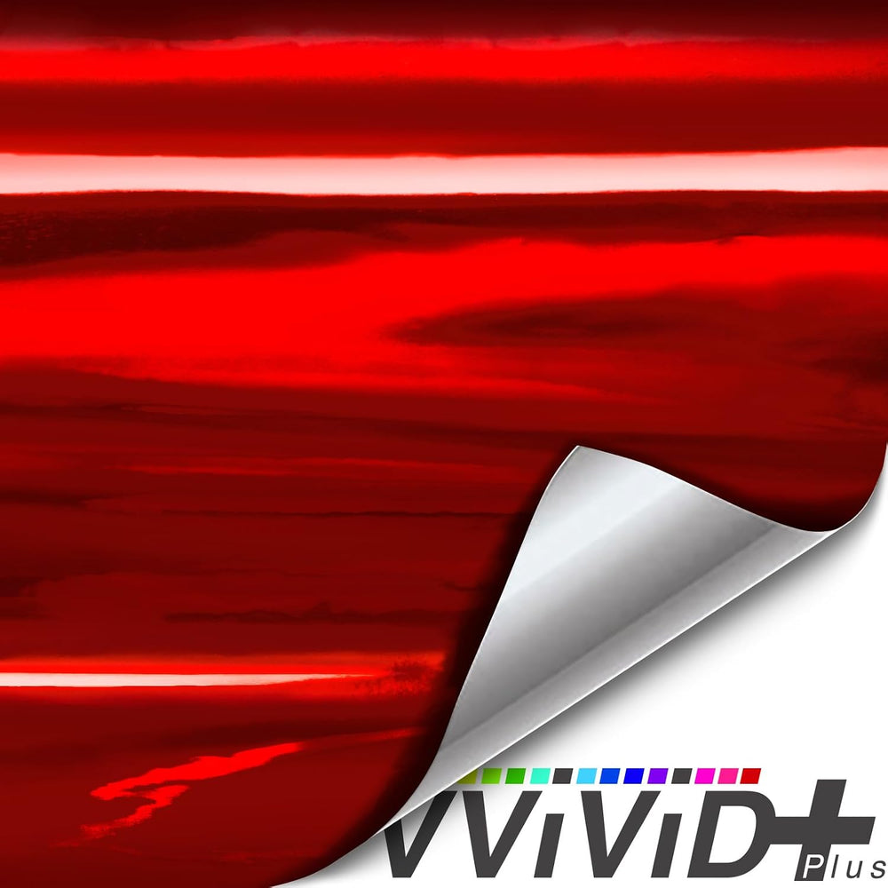 VViViD Holographic Chrome Red Vinyl Wrap DIY Air-Release Adhesive Film 50ft x...