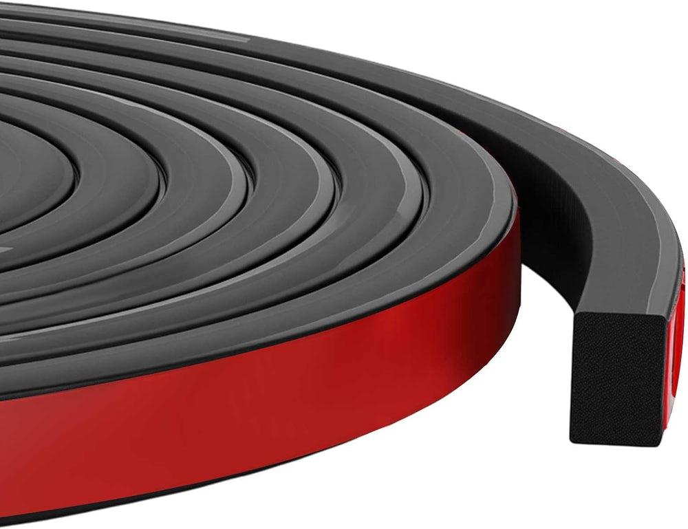 Pangda 20 ft Rectangular Rubber Strip with Self-Adhesive Tape, Solid
