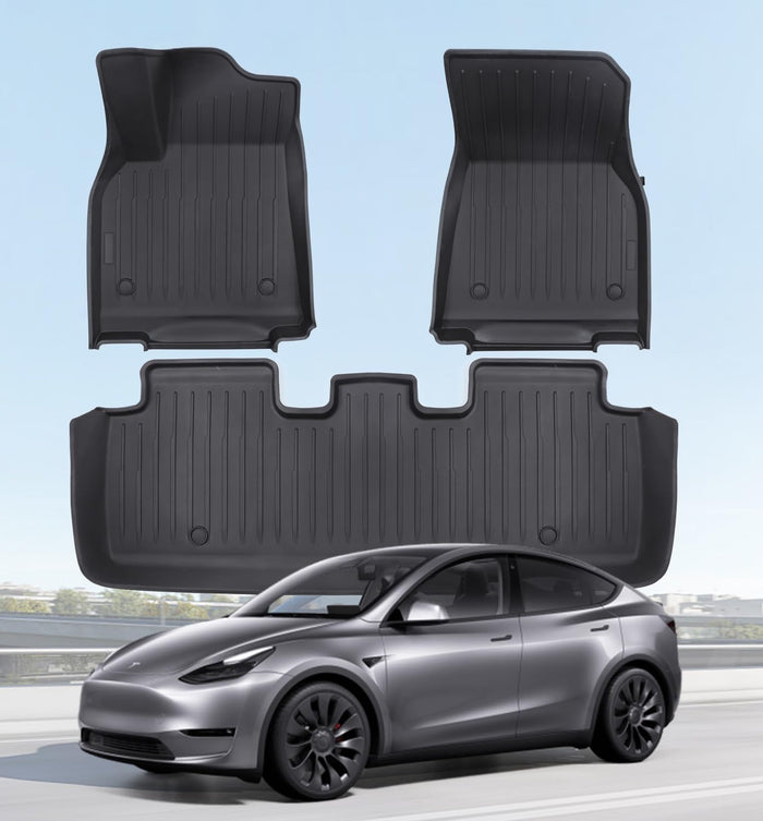 Floor Mats Fits for Tesla Model Y 5-Seat 2024-2020 (3-Piece)
