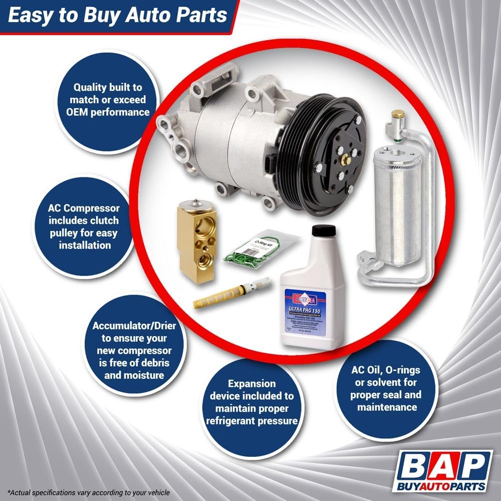 AC Compressor & A/C Kit For Honda Civic 1.7L 2002 2003 2004 2005 w/ 3-Wir...