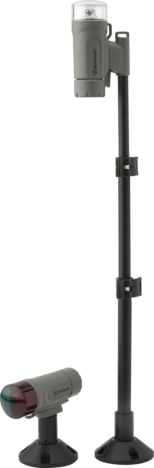 attwood 14190-7 Water-Resistant Portable Clamp-On LED Light Kit with Marine G...