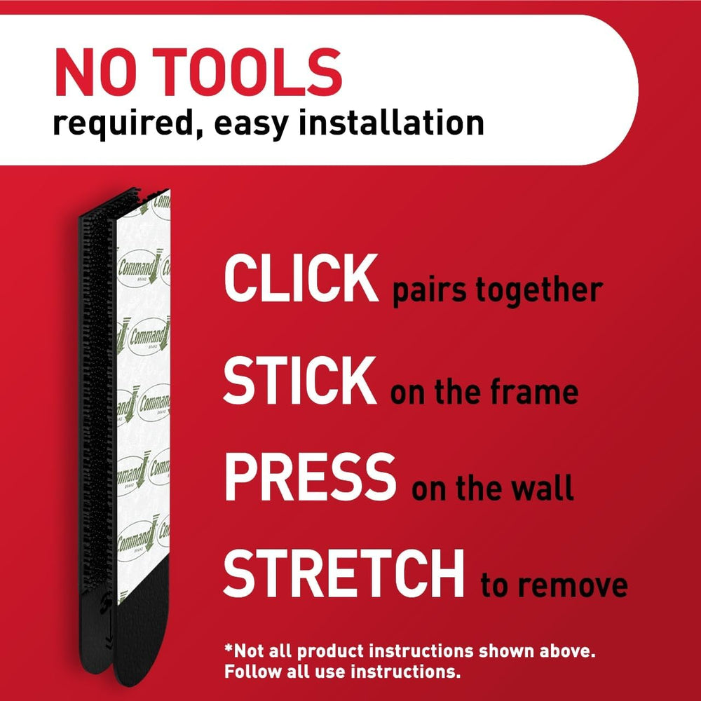 Command Large Picture Hanging Strips, Black, 3 Pack, 60 Pairs, Damage Free Fr...