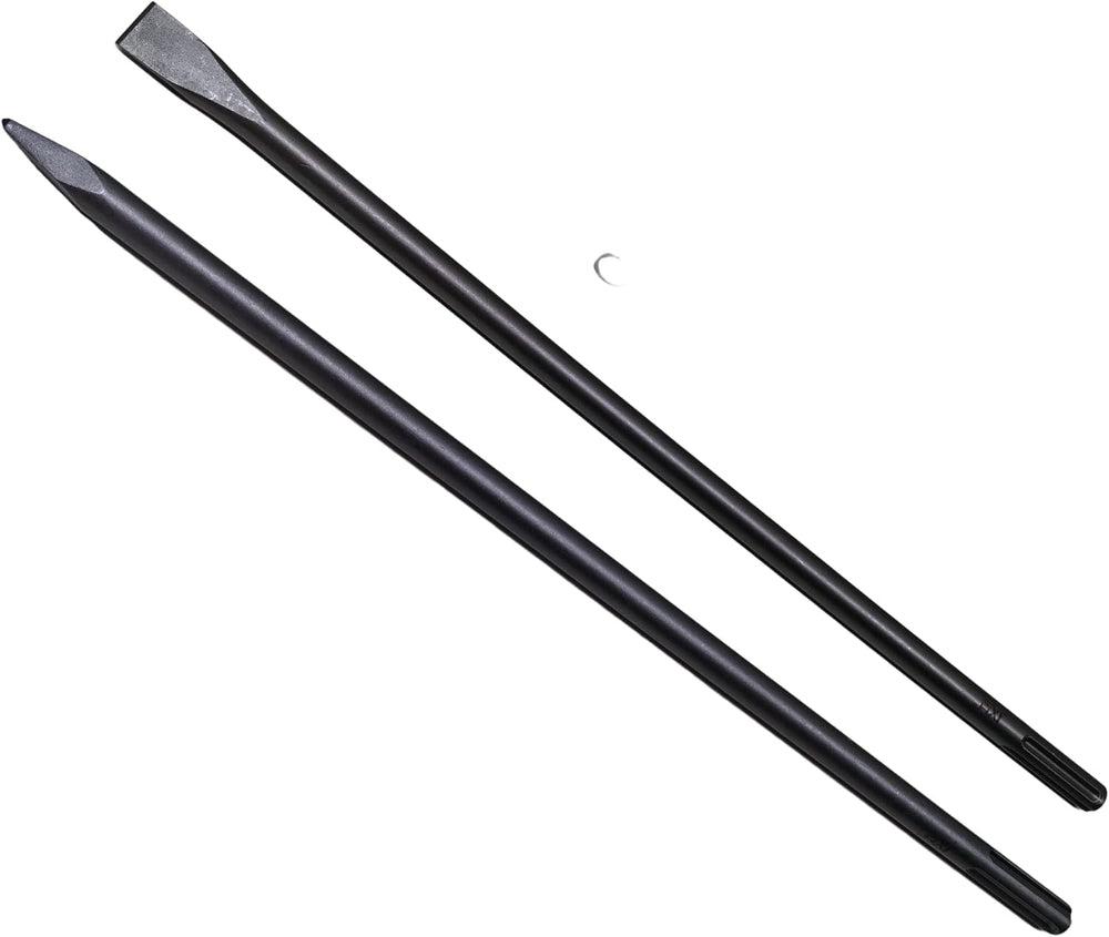 24" SDS Max Chisel Set, 1" Flat & Point Chisel