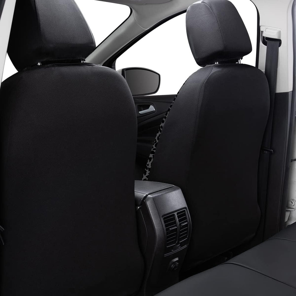 Flying Banner Carbon Fiber Leather Vehicle Seat Covers, Leopard Gray Black, U...