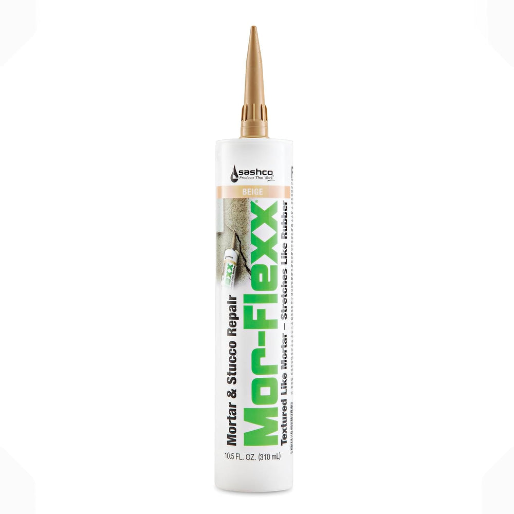 Sashco Mor-Flexx Mortar & Stucco Repair, Beige, 10.5 oz, 12 Pack