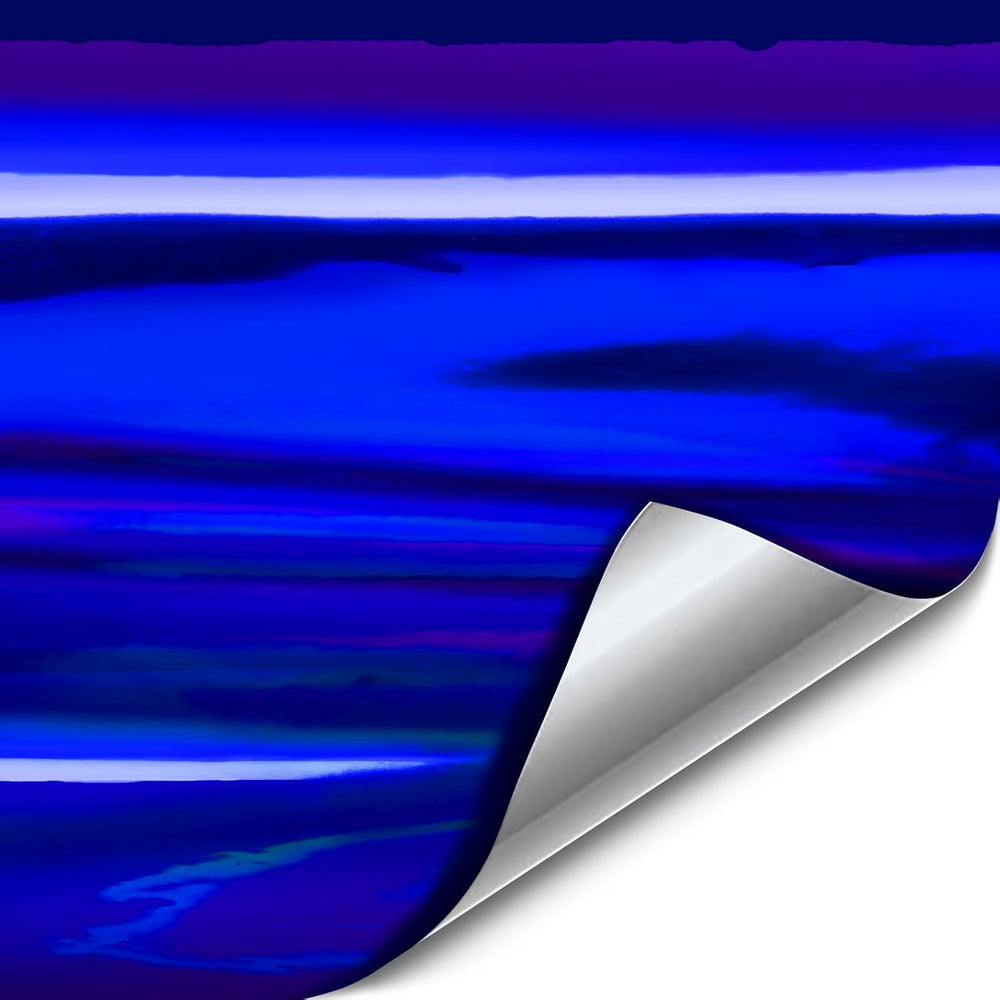VViViD Holographic Chrome Blue Vinyl Wrap DIY Air-Release Adhesive Film 50ft ...
