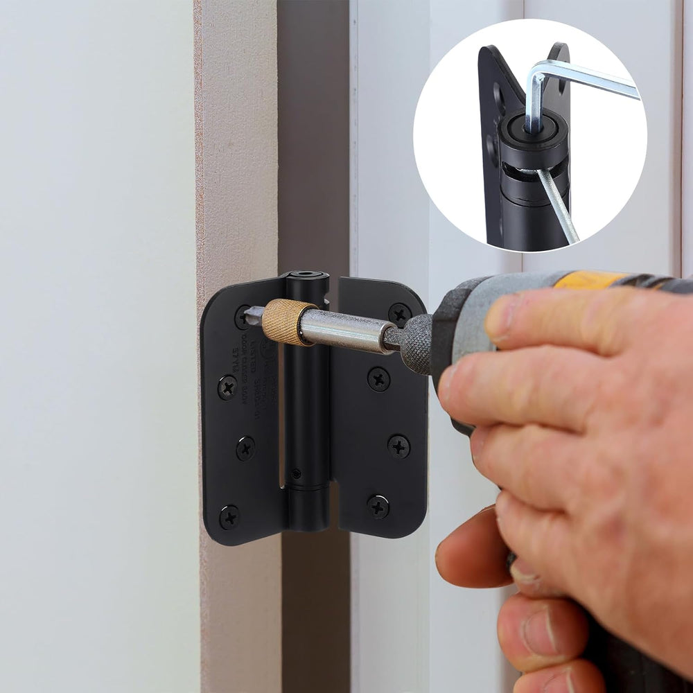 Yaocom 10 Pcs Self Closing Door Hinge 4'', Spring Loaded Hinges, Black