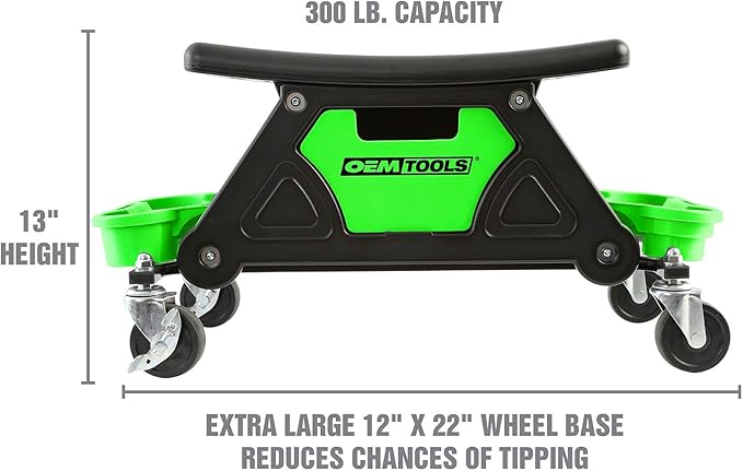 OEMTOOLS 24986 Heavy-Duty Rolling Workbench and Creeper Seat, Mechanics Stool