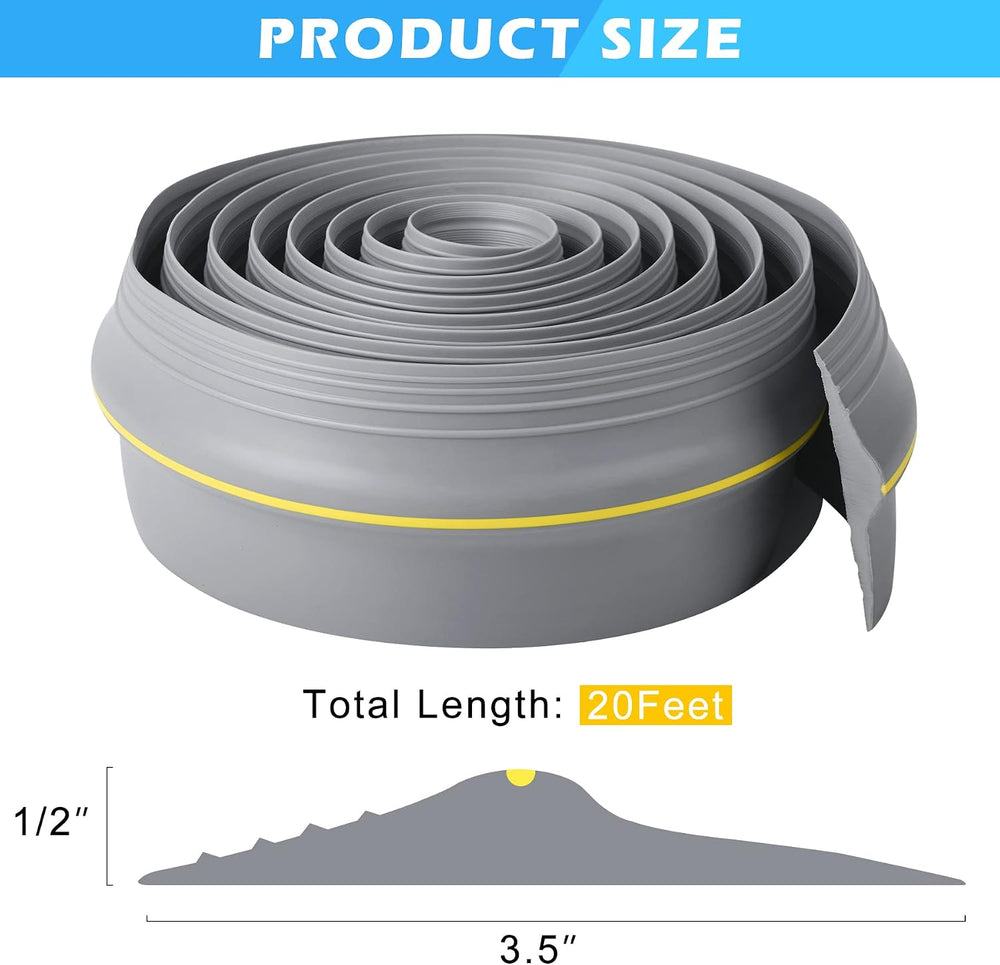 Papillon Garage Door Bottom Seal Strip, Weatherproof EPDM Rubber Threshold, F...