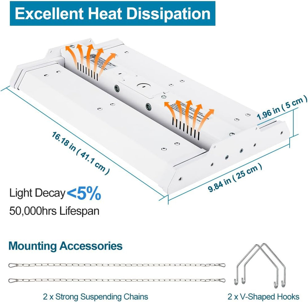 High Bay LED Shop Light 2-Pack 150W 21000LM 5000K Daylight