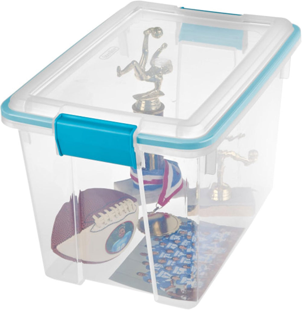 Sterilite Gasket Storage Box with Lids for Home & Office, 20 Quart, 6-Pack