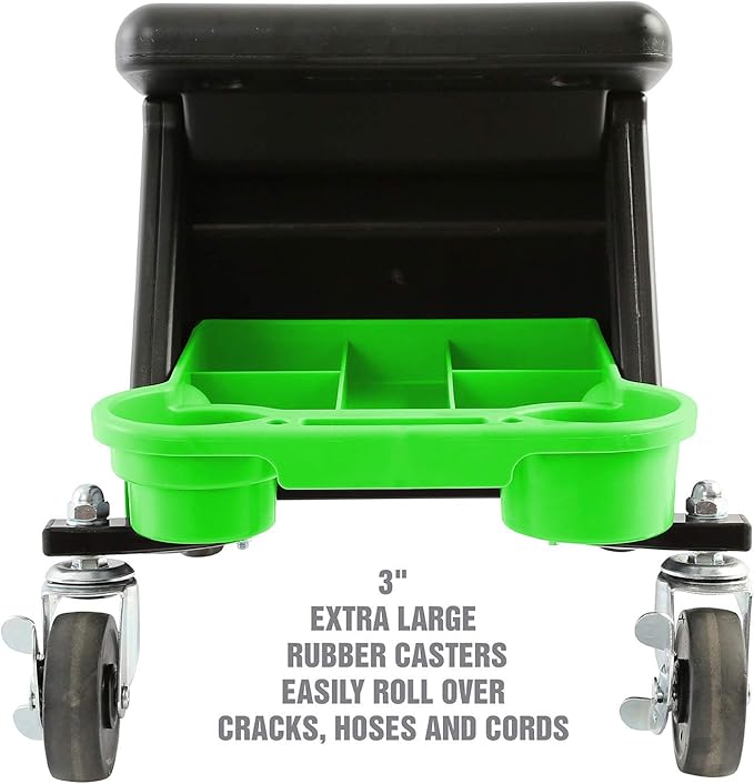 OEMTOOLS 24986 Heavy-Duty Rolling Workbench and Creeper Seat, Mechanics Stool