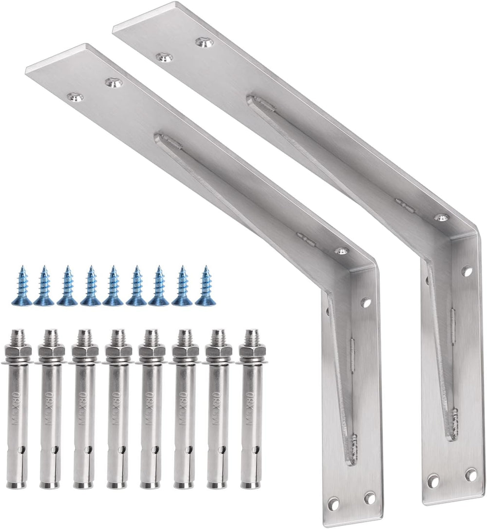 YUMORE Countertop Support Bracket, Heavy Duty 5mm L Bracket, 14x8×2 in
