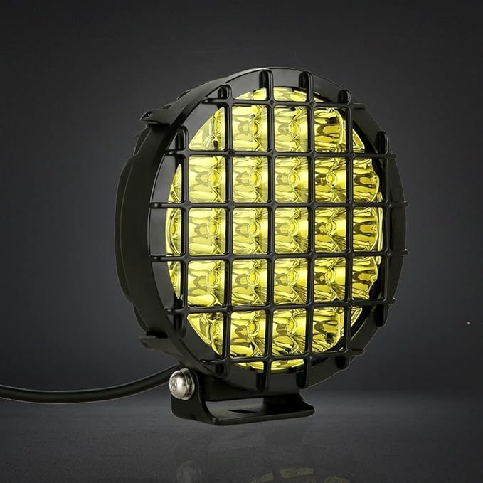 BIGLIONX 6inch 2pcs Amber Round LED Offroad Lights Amber Offroad Driving Fog