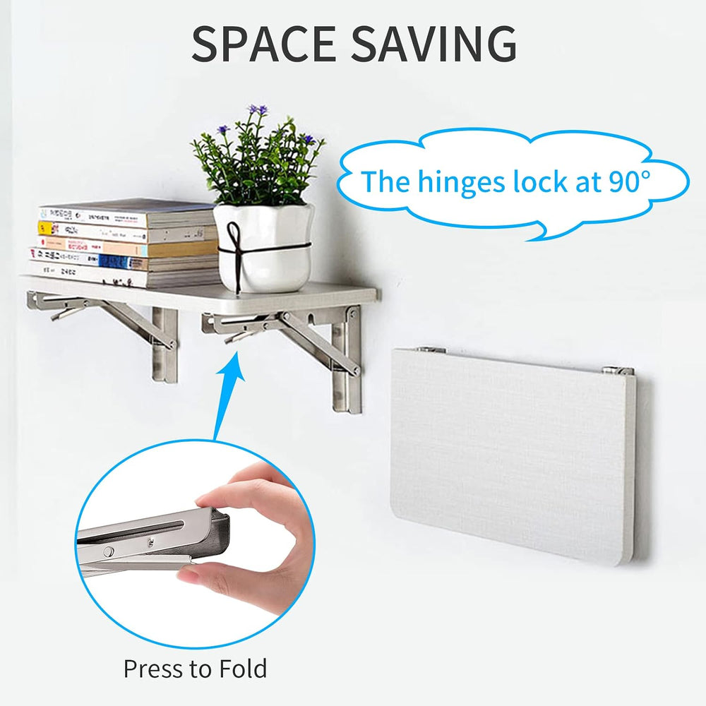 YUMORE Folding Shelf Brackets 12", Max Load: 330lb Heavy Duty Stainless ...