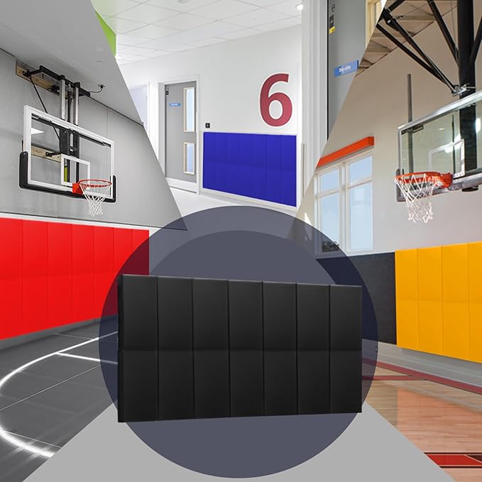 PROGOAL 60"/72" High Gym Wall Padding 2"/4" Thick Foam Ba...
