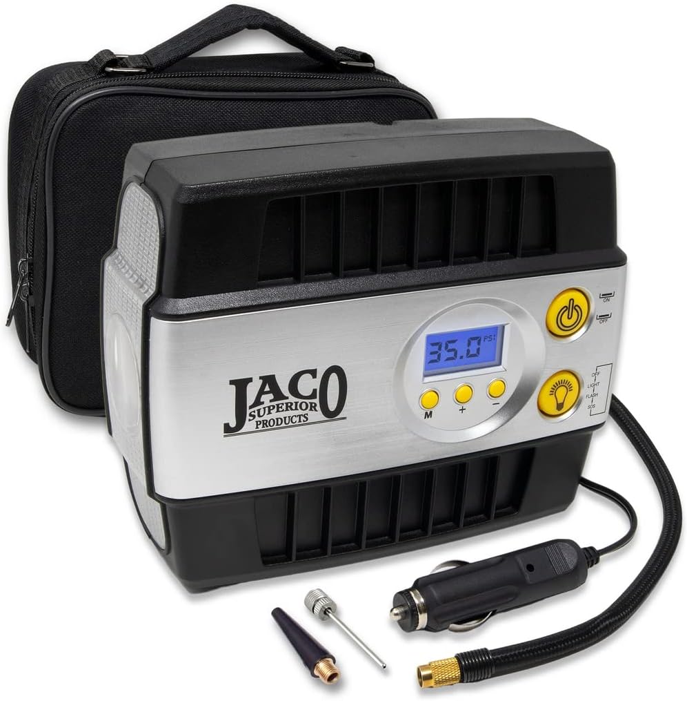 JACO SmartPro 12V Tire Inflator Air Compressor - Portable Automatic Digital T...