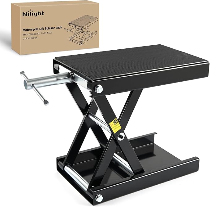 Nilight Motorcycle Lift Jack 1100 LBS Motorcycle Scissor Jack Stand Lift