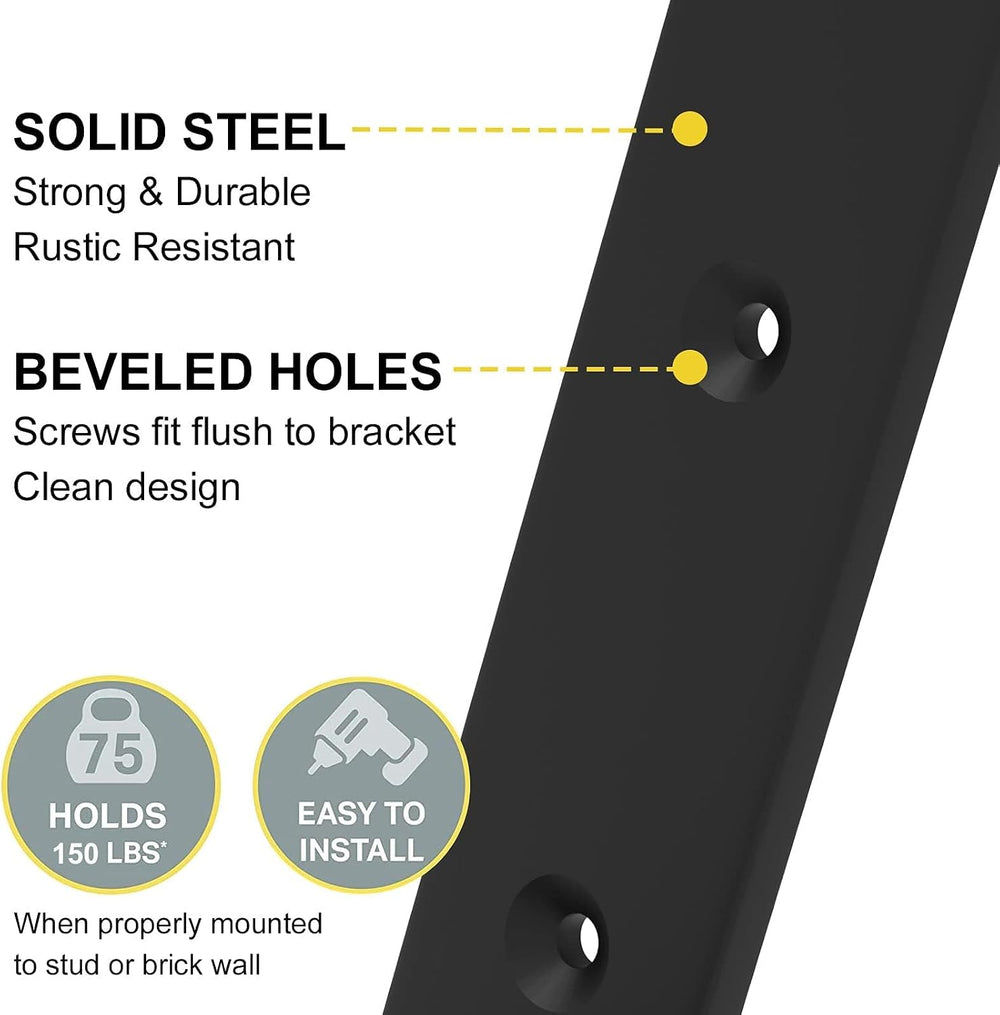 WEKIS Shelf Brackets 12 Inch, Strong Heavy Duty Floating Shelf Brackets Pack ...