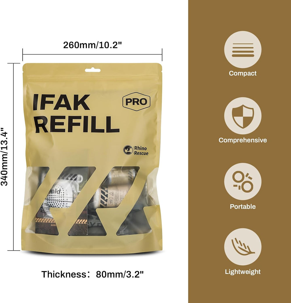 RHINO RESCUE IFAK Refill Kit 17Pcs with CAT Gen-7 Tourniquet, Emergency Tacti...