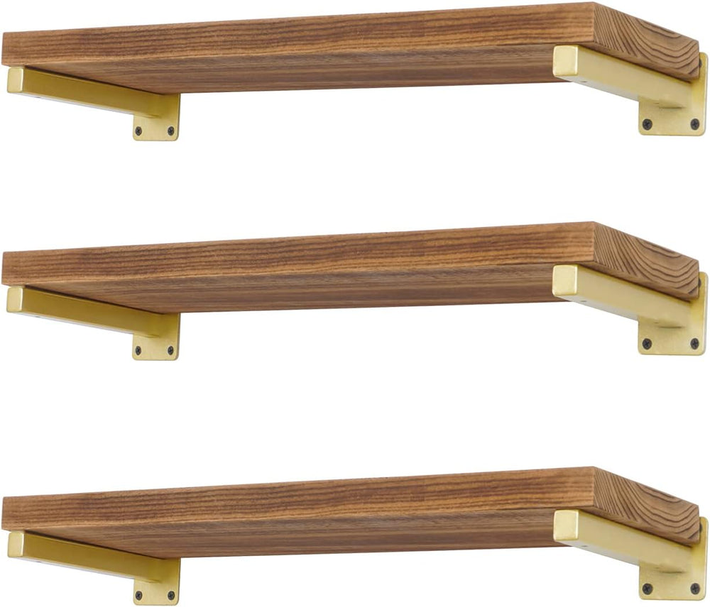 EZYDECOR 6 Pcs Gold Shelf Brackets Heavy Duty Brackets for Shelves 10 Inch