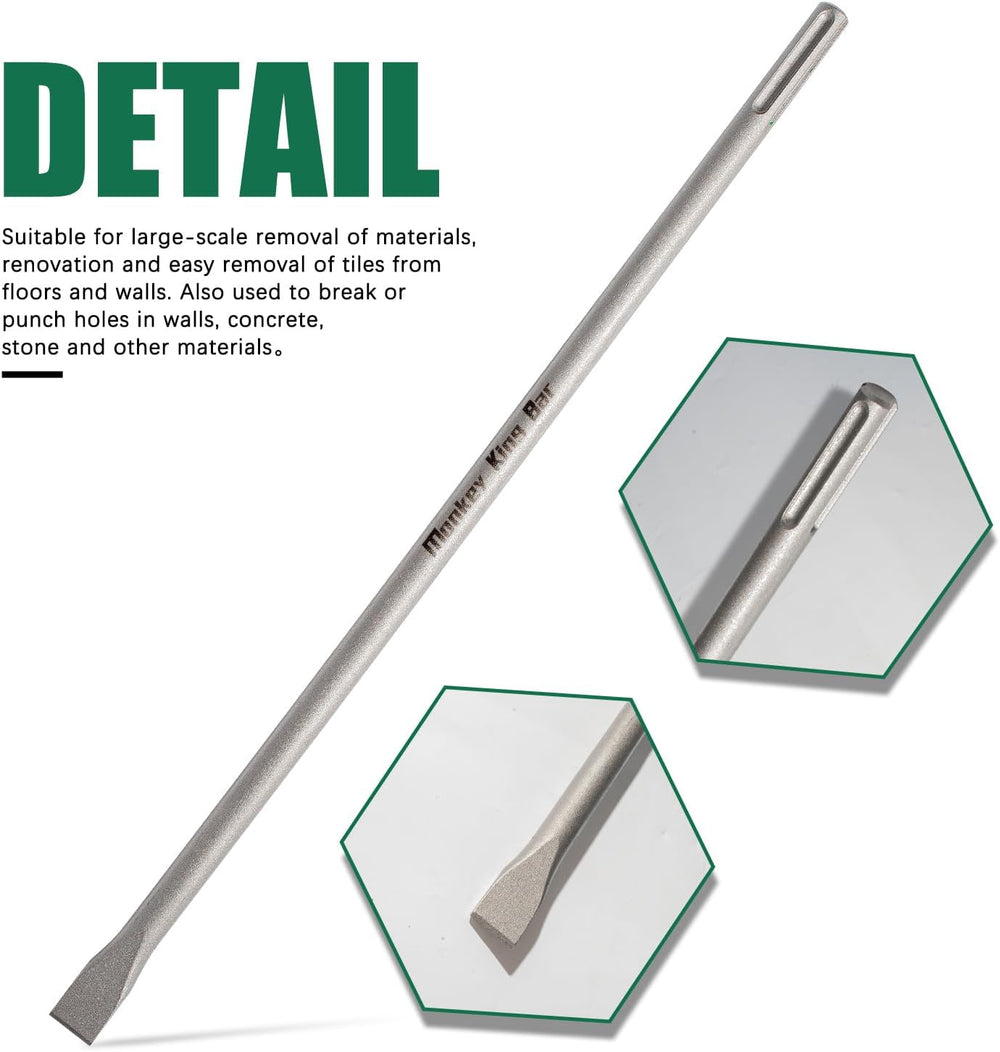MonkeyKingBar SDS Max Bits 24" Flat Chisel for Demolition & Masonry ...